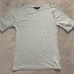 Ralph Lauren grey boat neck quarter sleeve shirt excellent condition